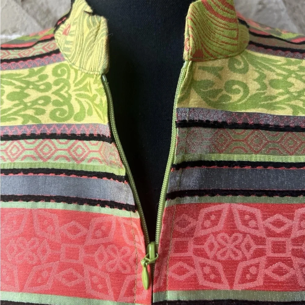 Joni B. Spring Jacket Medium Multicolored Zip Front‎ Long Sleeve Lined Excellent
